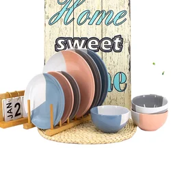 Customized Creative Color Matching Underglaze Color Ceramic Tableware Domestic Bisque Ceramics Unpainted Wholesale Tableware