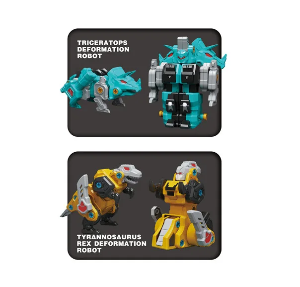 Hot Sales 4 In 1 Transformation Assemble Dinosaur Transforming Robot Action Toy Combined Deformation Dinosaur Toys For Kid