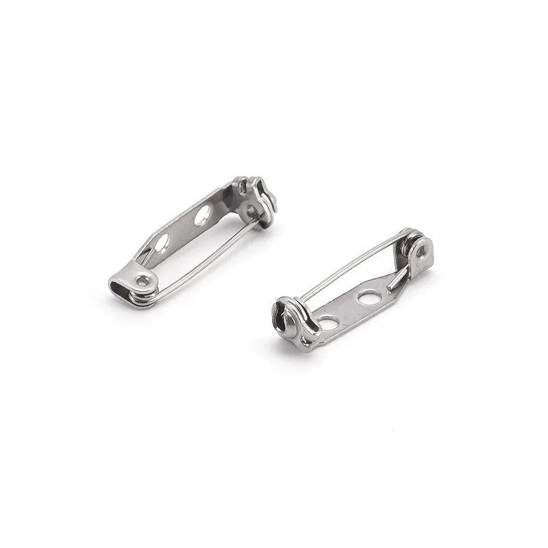 Simple stainless steel brooch accessory Pin base with locking buckle assembly DIY titanium steel handmade jewelry findings