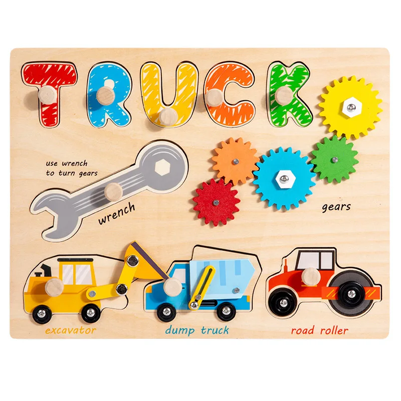 CPC CE Certified Montessori DIY Wooden 3D Puzzles Hand-Grabbed Jigsaw Peg Puzzle Boards Educational Baby Toys