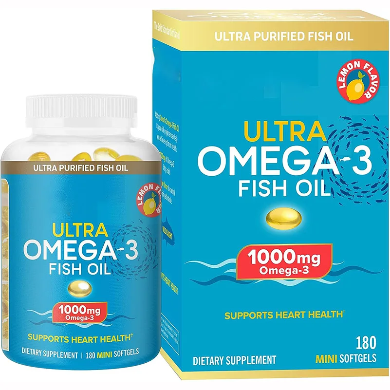 Fish oil softgels capsules support heart health improve memory omega-3 fish oil softgels capsules supplement