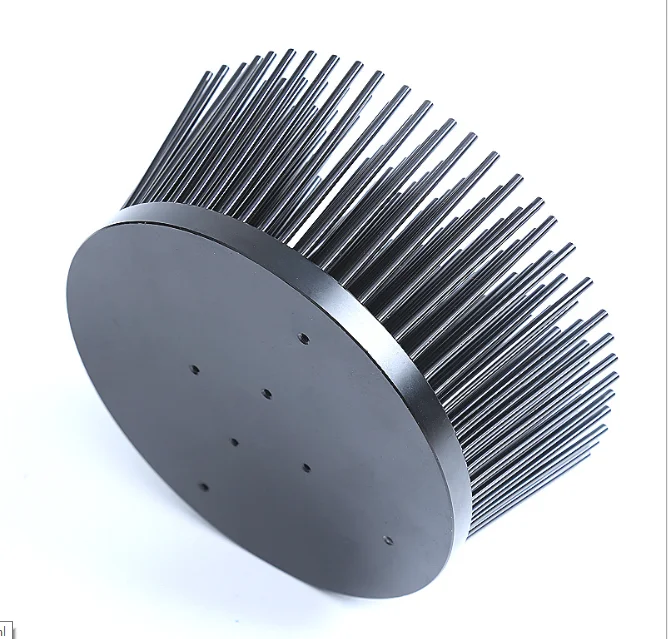 Hongyi custom 3w 5W 50 100 watt cnc round grow headlight led heat sink square aluminum cold forging pin fin floodlight heatsink