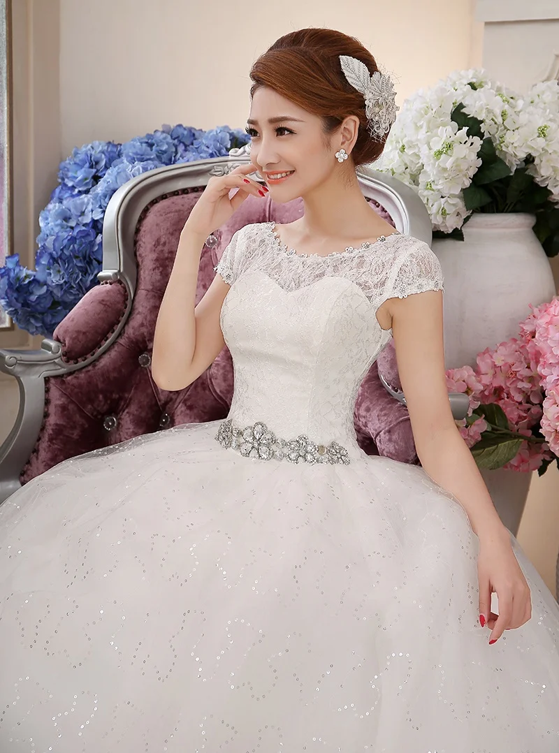 Women Pregnant Bridal Gown Wedding Dress Lace Ball Gown Sexy Romantic Cheap Elegant Fashion Korea