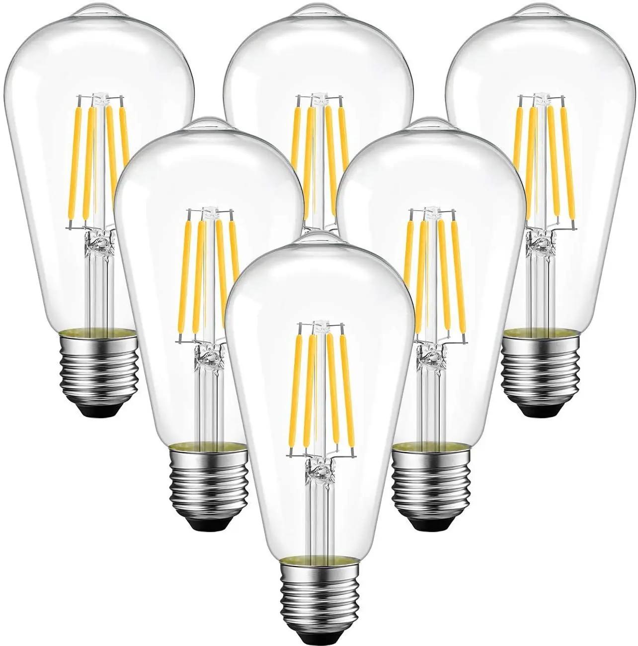 St64 Incandescent Bulb Vintage Edison Bulbs Led Filament Lamp Clear Light E27 4w 6w 8w 12w St64 Led Bulb