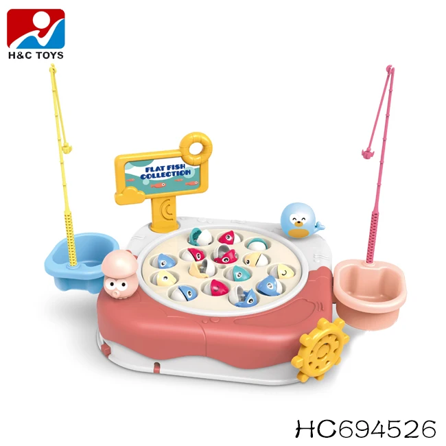 Parent-child Interactive Electric Rotate Ocean Fishing Game Toys with Music Fishing Toys