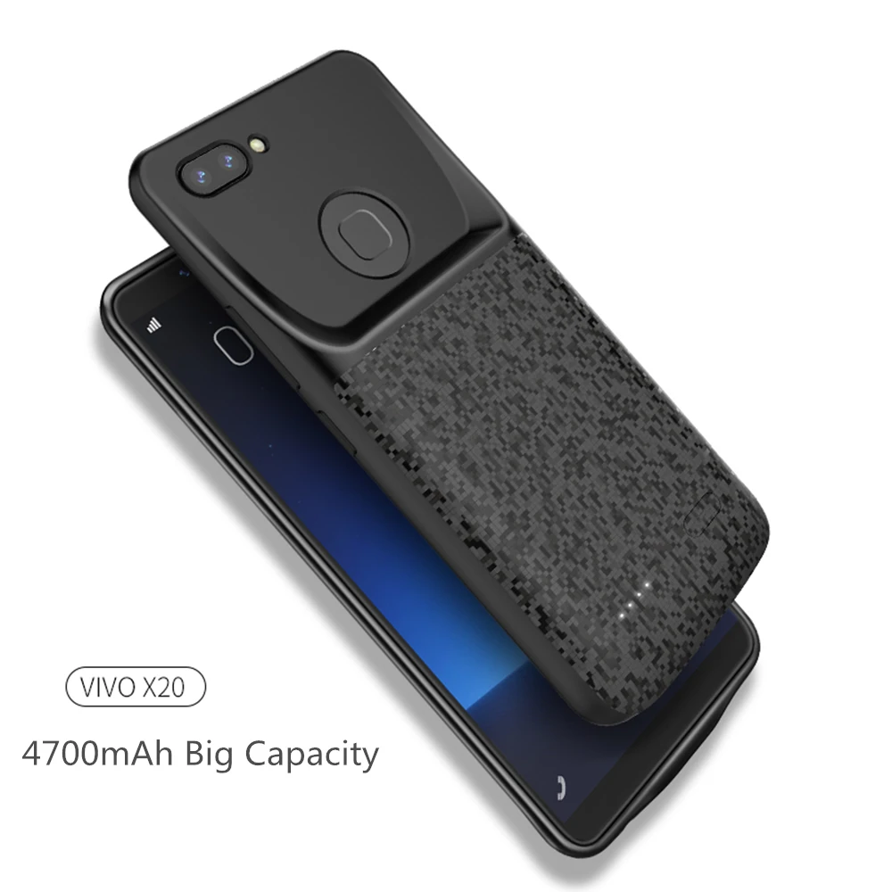  4700 мАч Power Bank чехол для VIVO X20 Внешний Аккумулятор Чехол ударопрочный чехол-накладка из ТПУ зарядки телефона тонкий мобильный