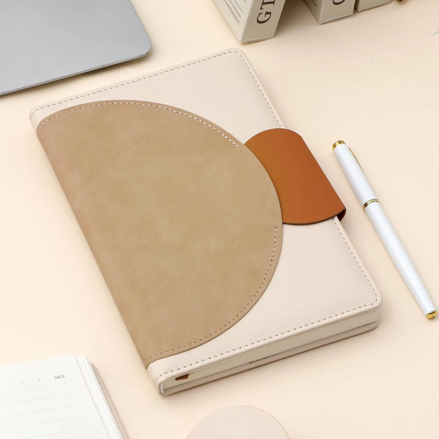 Custom Stationery Gifts Pu Leather Magic Notebook Women With Buckle Closure 100 Gsm Brown Luxury Journal