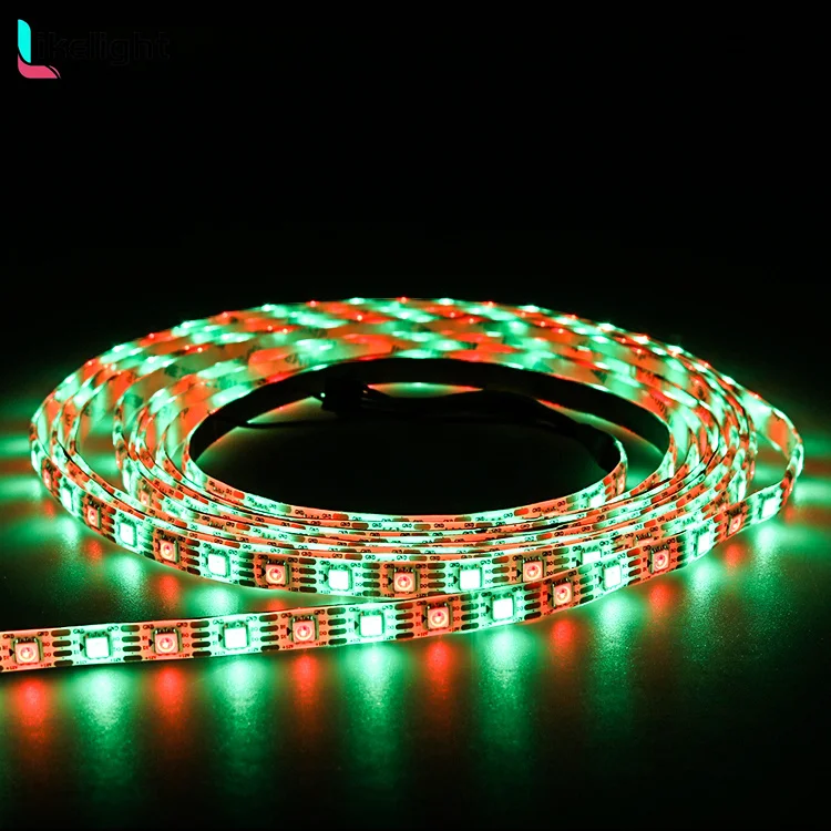 12V WS2815 Pixel LED Strip Light Individually Addressable Dual-Signal Breakpoint Resume Full Color 60 LEDs/m For Home