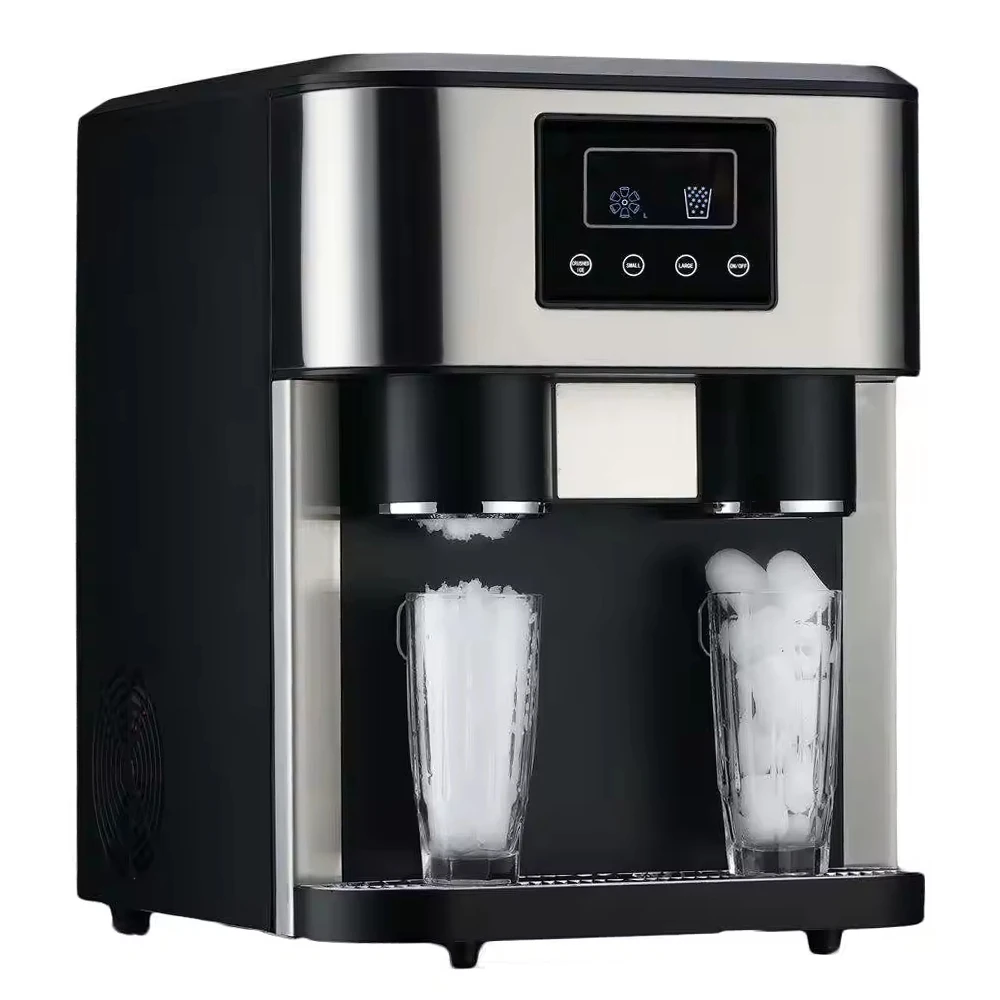 Ice Block Pellet Making Machine Automatic Home Office 18kg Small Countertop Portable Nugget Ice Maker For Commercial Ice Crusher