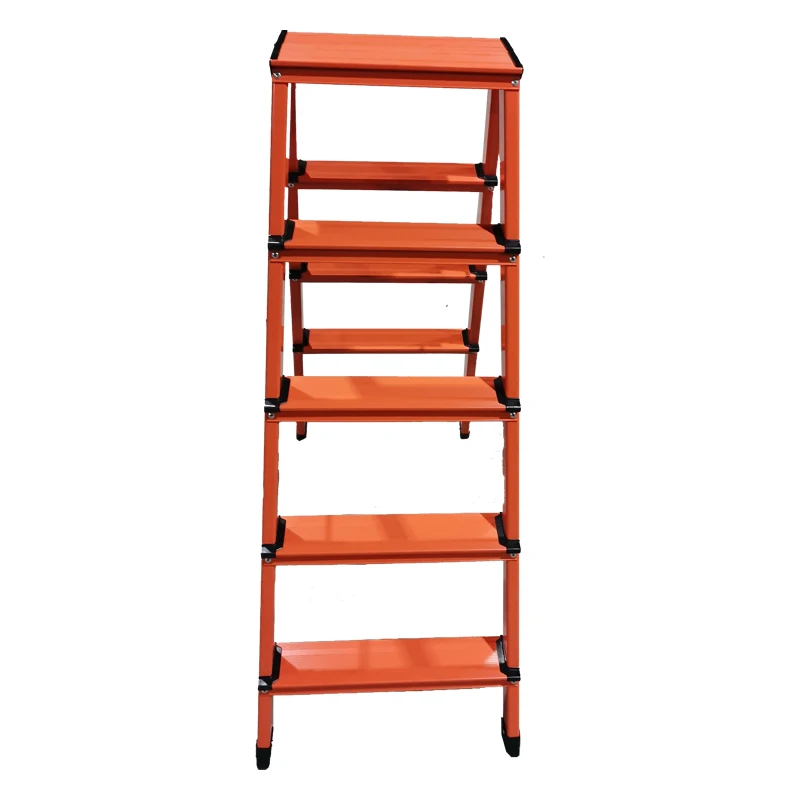 WEIKEN Stair Stool Foldable Ladders Factory in Yiwu Climbing Steps Double Side Aluminum Step Ladder Retract
