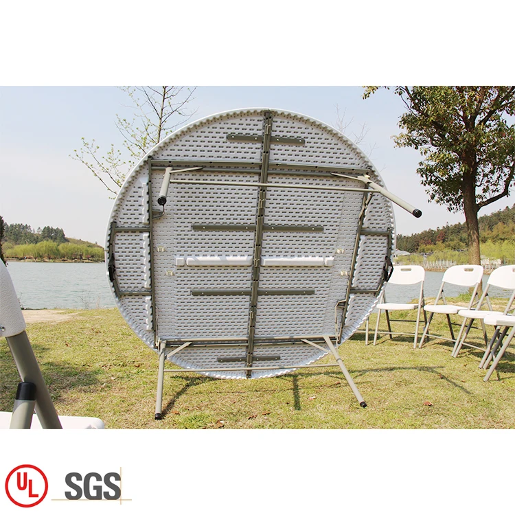 Modern design outdoor folding table banquet white folding plastic round table for sale