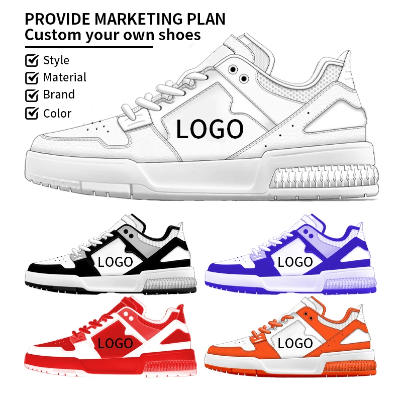 OEM ODM Custom Shoe Brand Design White Shoes Manufacturers With My Own Logo Low MOQ Sneakers For Men