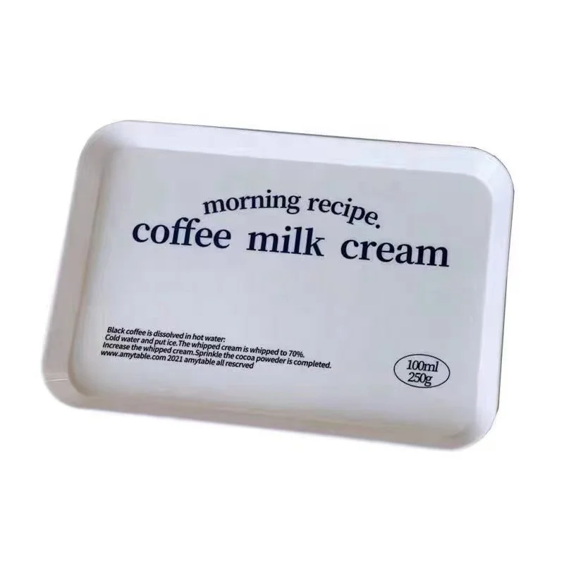 Home Melamine Tray Blue English Alphabet Breakfast Plate Coffee Bread Fruit Plate