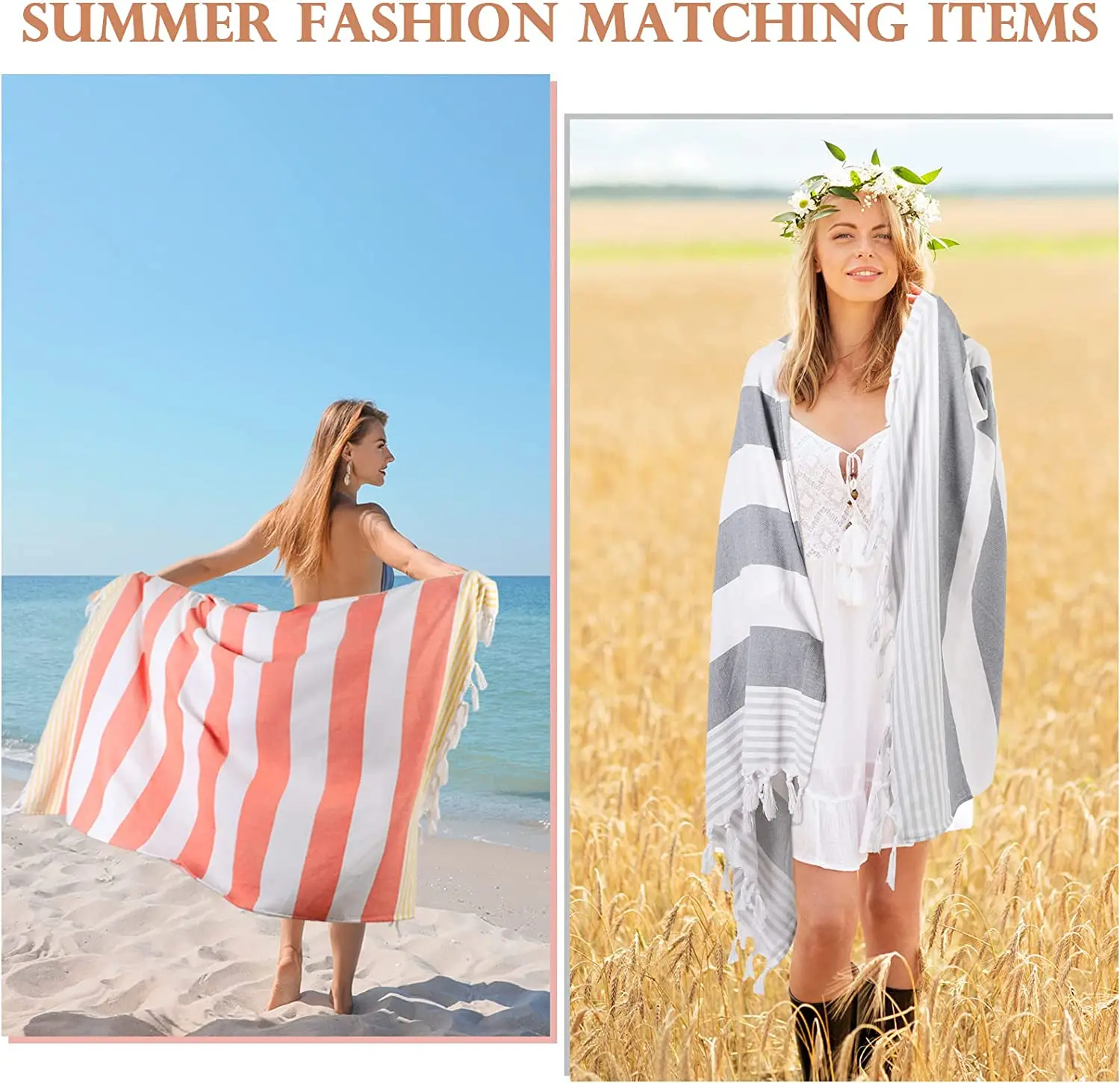 100% Luxury Turkish Cotton Beach Towel Customized Quick Dry Soft Fabric Adults Children. Bath Gym Travel Logo Printed Bag