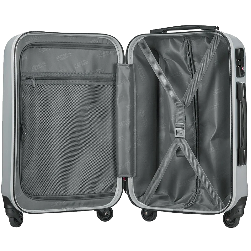 Custom Aluminum Suitcase Carry on ABS+PC 3PCS Spinner Trolley Luggage Suitcase Set with Mesh Pocket Hard Shell Luggage