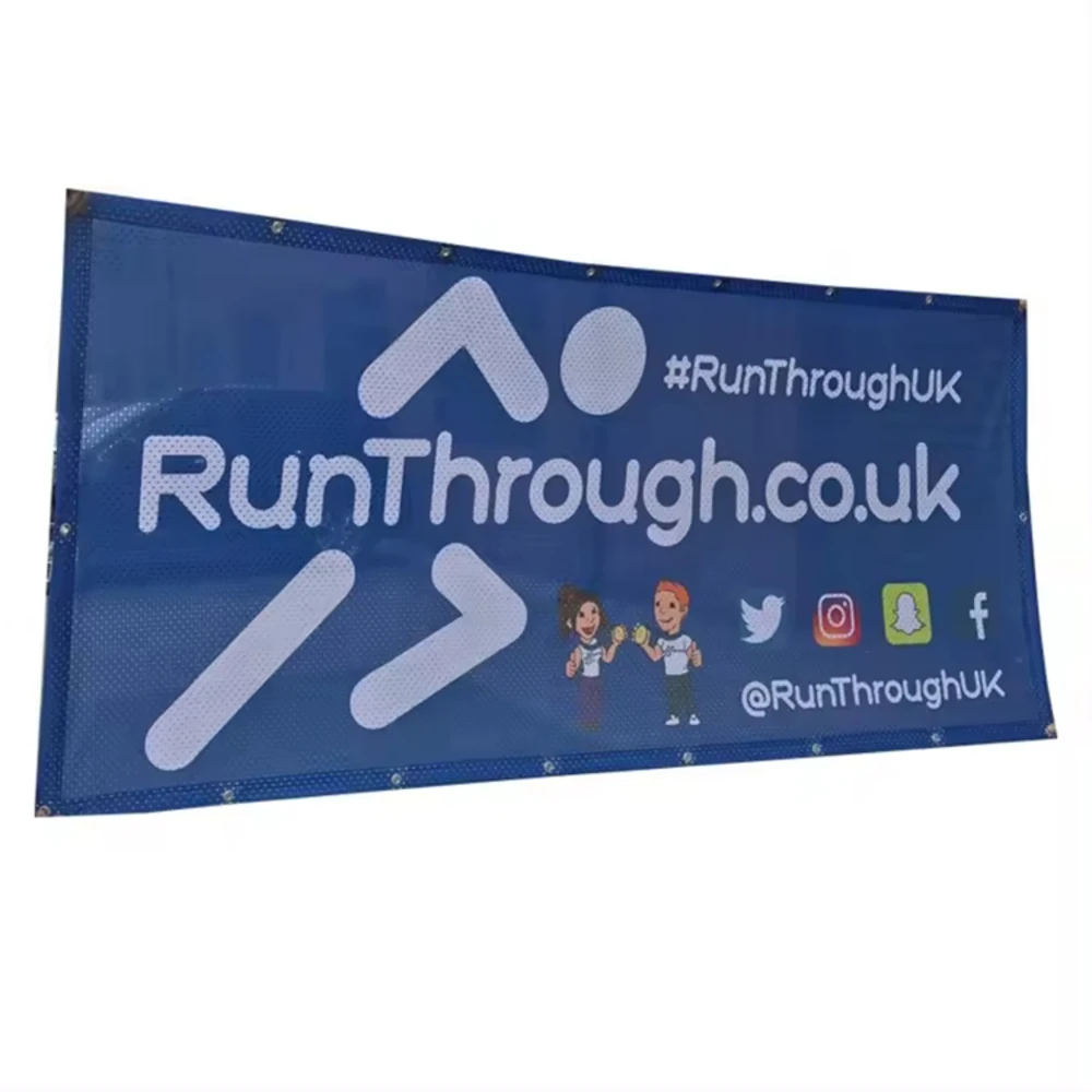 Perforated Polyester Banner Dye Sublimation Printing Large Size Netted Fabric Banner for Expo