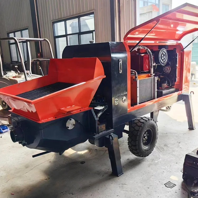 diesel electric trailer concrete pump new mobile mini concrete pump with low price for sale
