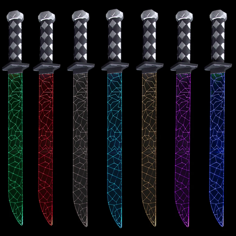 LED Light Katana Sword 58cm Acrylic Material Halloween Cosplay Weapon Party Samurai Sword