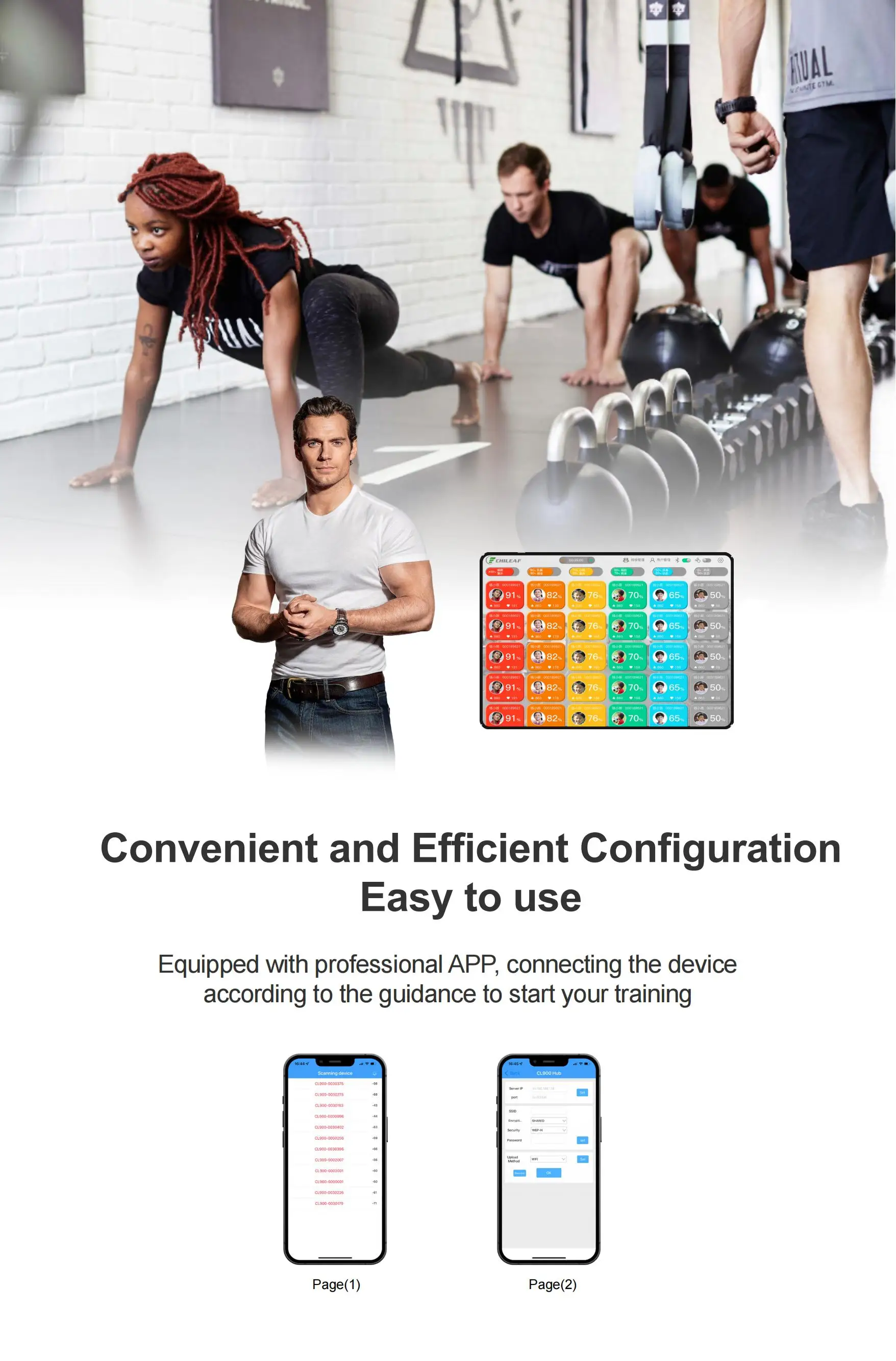 Wifi Bluetooth ANT + Heart Rate Data Receiver Fitness Intelligent HUB Collection CL900 for Group Training Sport