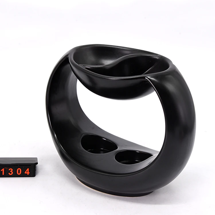 Европейский стиль, романтический полуматовый черный однотонный Подарочный набор с полной сертификацией, ароматизатор, керамический восковой нагреватель