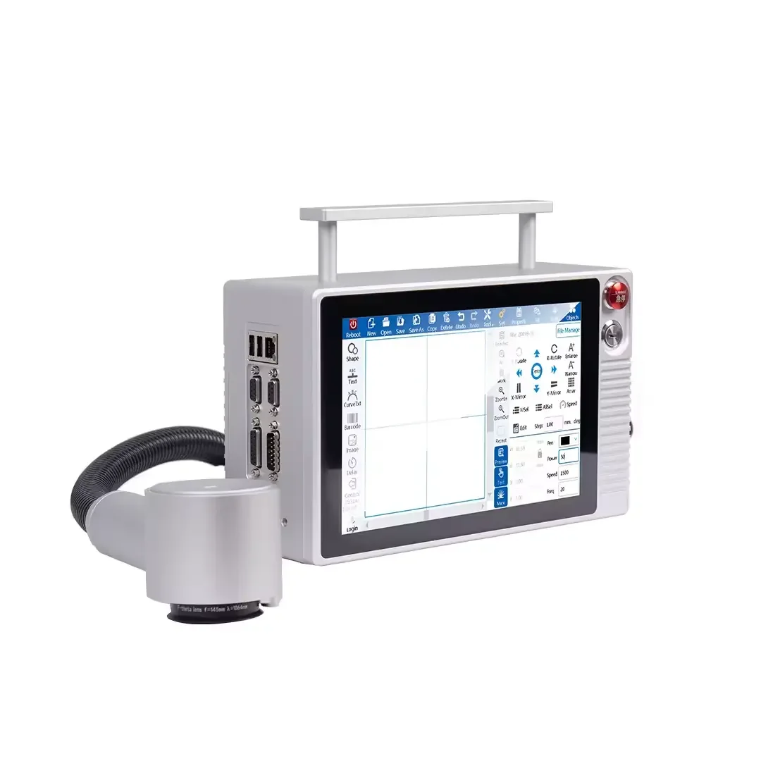 Portable Fiber Laser Printing Machine DOCOD 18W Data Matrix Laser Marking Printer For Food Packaging Foil Lids/Plastic Films