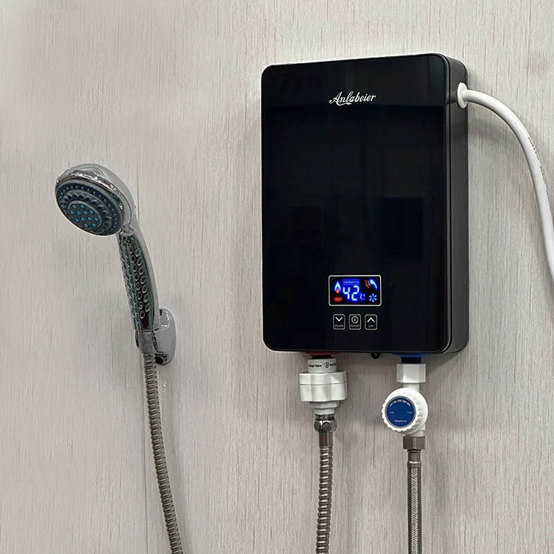 portable hotel bathroom instant tankless 220V electric shower head water heaters with customized color