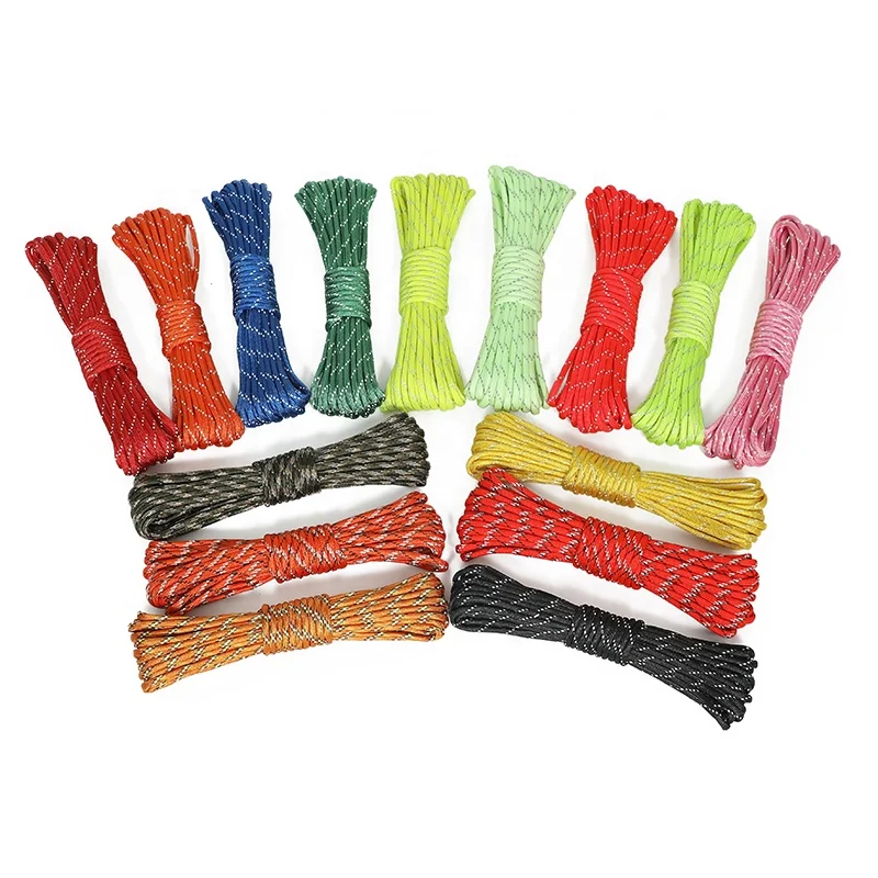 Hotsale customized 3mm parachute cord PP outdoor camping survival rope