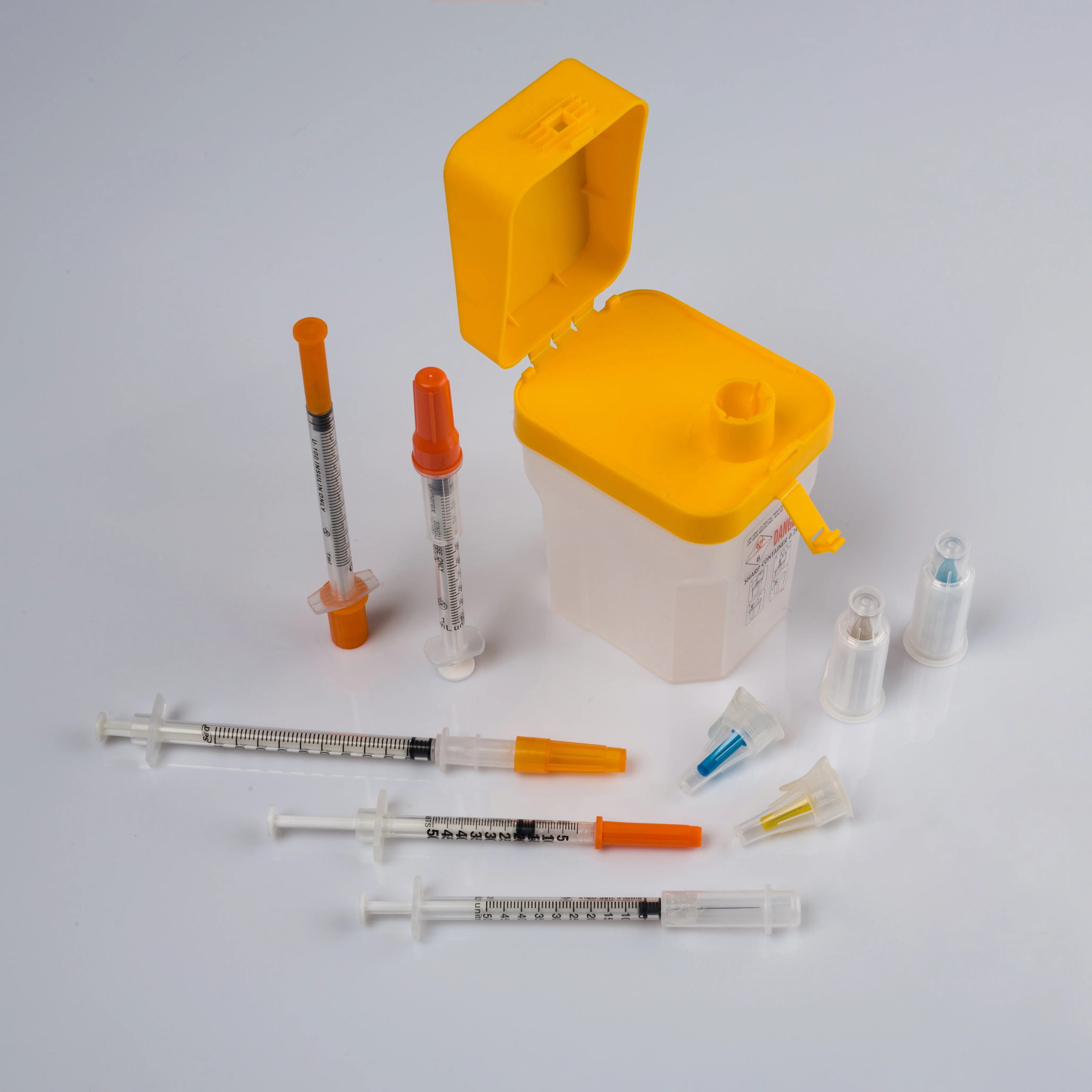 Disposable Insulin Syringe 1 ml 0.5ml 0.3ml Diabetic Insulin Syringe with Fixed Needle