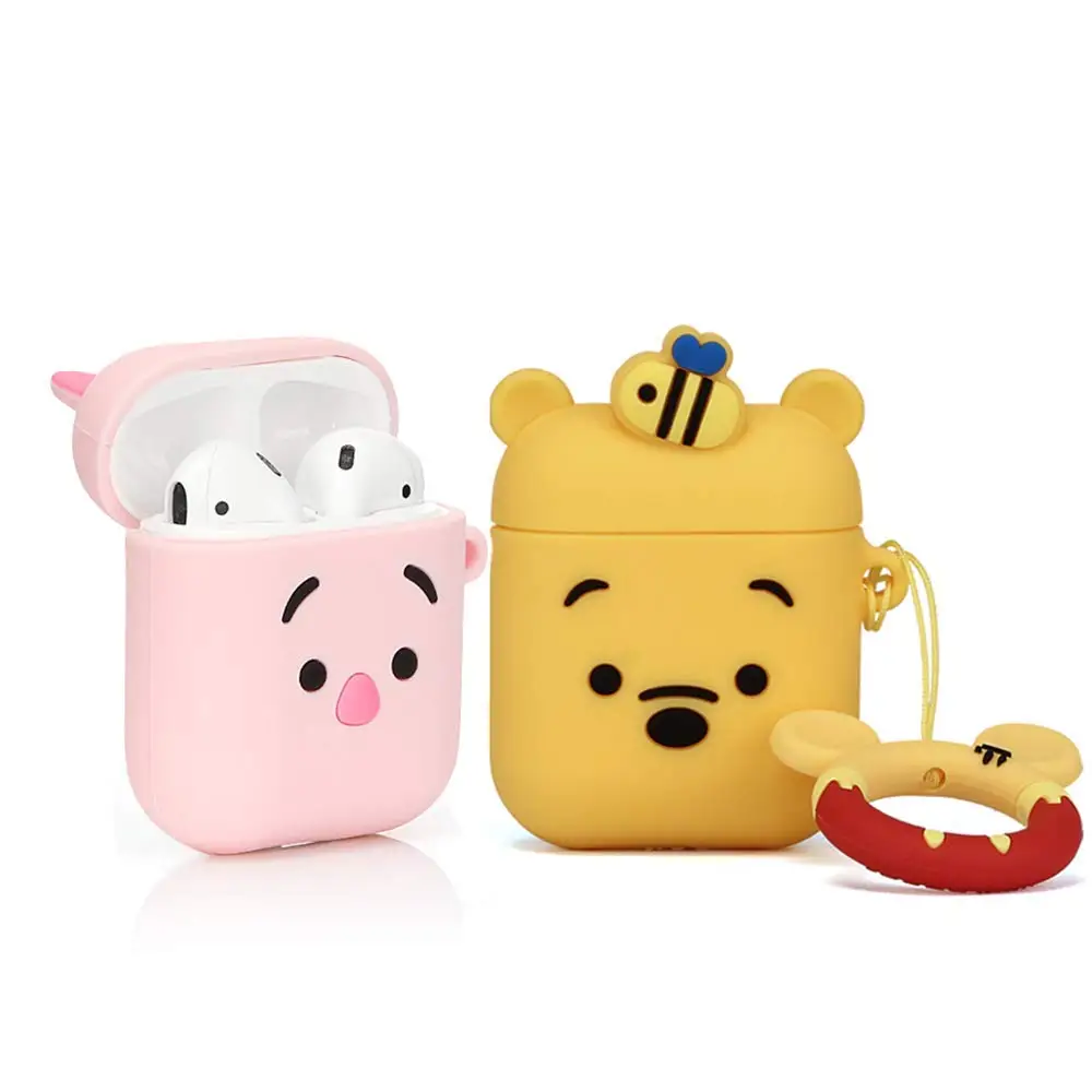 3D Design Cartoon Character Silicone Anima Shockproof AirPods Cover for Apple Airpods 1/2 Cute case
