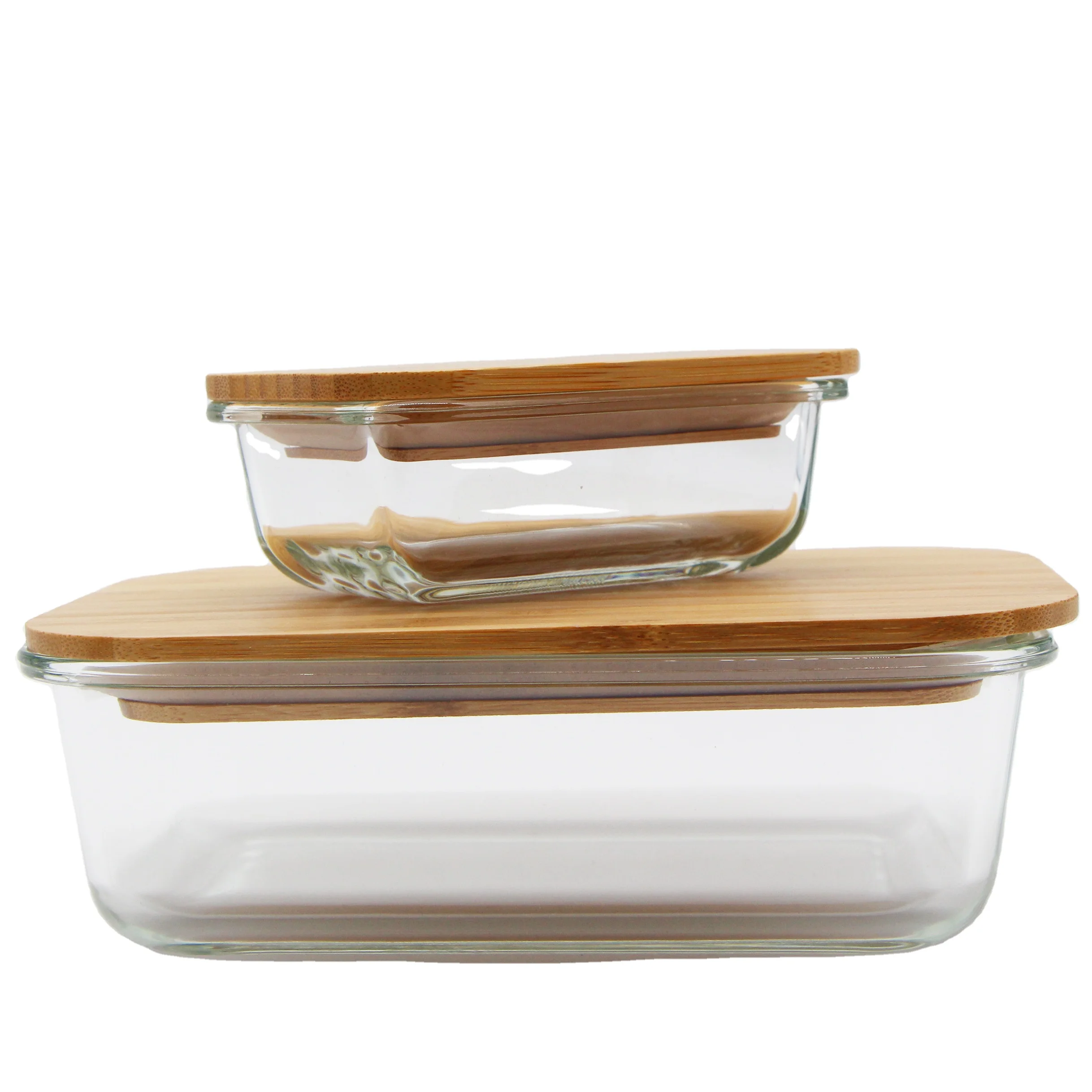 LINUO Glass Food Bins With Bamboo Lids Lunch Glass Containers