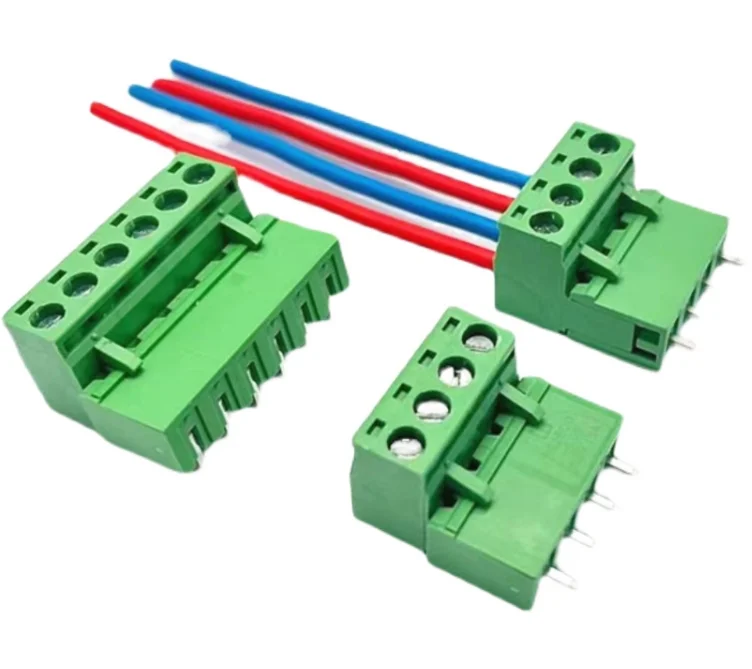 Terminal Block Wire Connector  300V 15A  Wiring 90 Degree Wire  to Board  Green 5.0mm 5.08mm Pitch