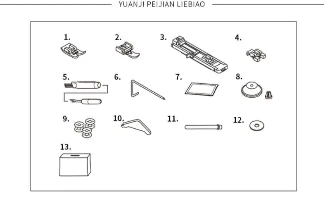 505 Sewing Machines Home JA1-1Multifunctional plug-in  Mini Portable Overlock Buttonhole Eating Thick Sewing Machine