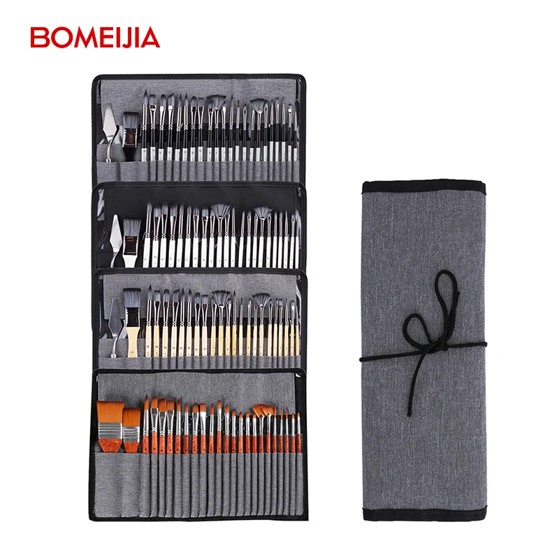 24 pcs Synthetic Artist Paint Brush Set Different Sizes Painting Brushes Suitable for Acrylic Watercolor Oil Gouache Paints