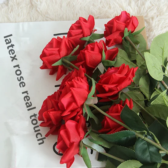 Artifical silk latex 9cm real touch rose artifical rose flower top quality best price