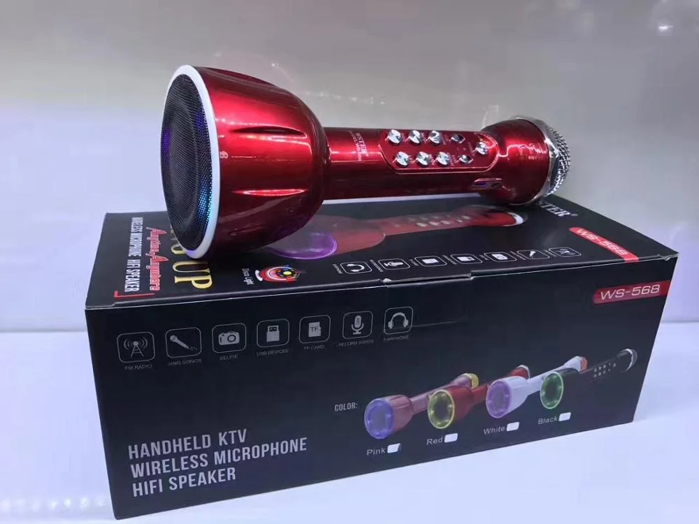  WS568 WSTER Поддержка USB TF карта fm-радио с дискотечным светом хорошее качество микрофон динамик