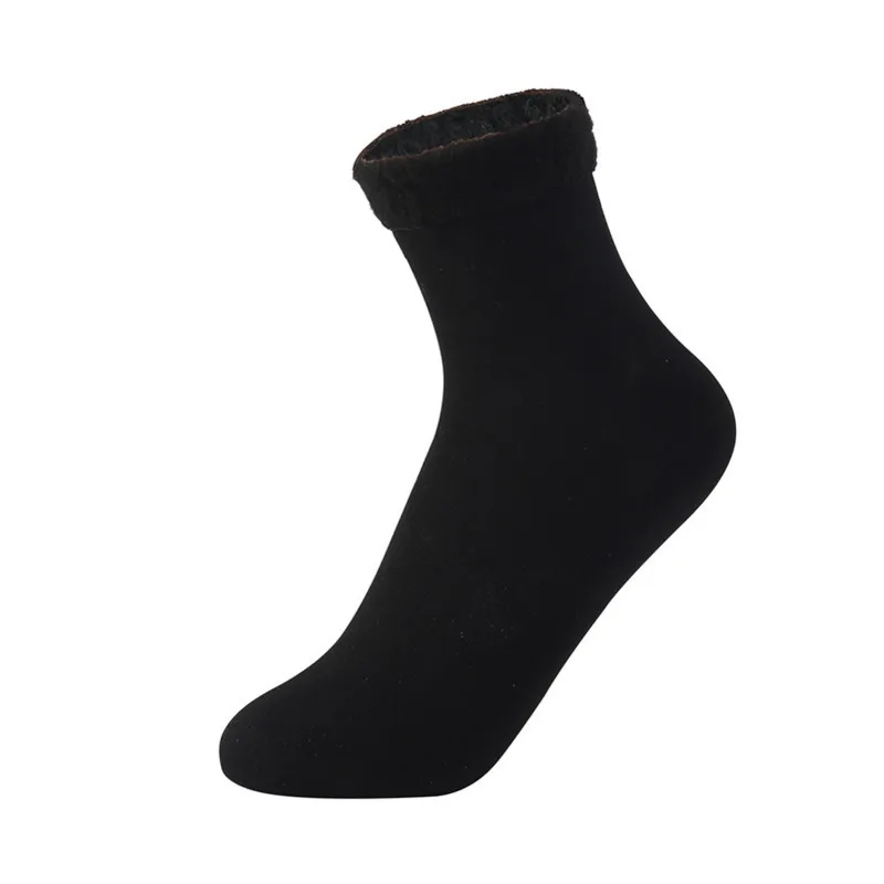 High quality winter warm heated plus velvet thick solid color floor tube snow socks for women