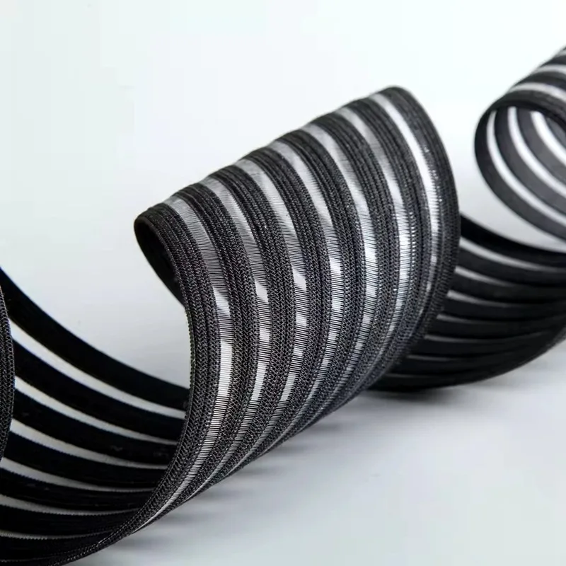 Customized high-end large-sized black white color fish silk elastic band clothing orthopedic corset fish line elastic straps