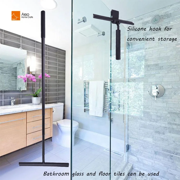 Black White Retractable Silicone Shower Window Squeegee cleaner wholesale floor glass telescopic squeegee Wipers table washer