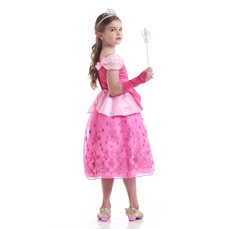 Girls Cosplay Costume Aurora Princess  Rapunzel Sleeping Beauty Dress Princess Aurora Costume Kids Party Dresses for girl