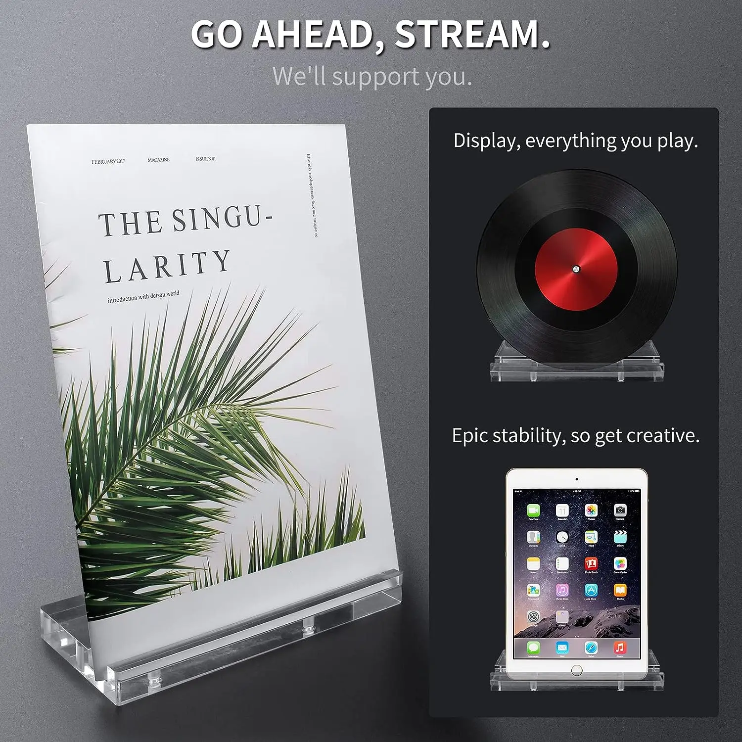 Оптовая продажа акриловая стойка для Cd-дисков Настольный держатель хранения