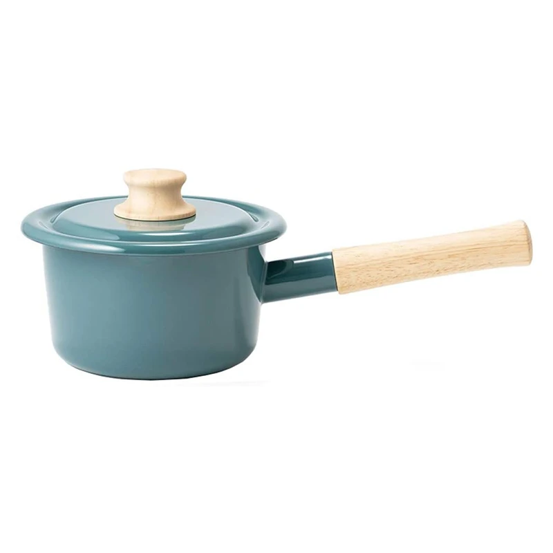Wooden Handle Enamel Soup Pot Cooking Ware  Cooking Food Soup Pot Enamel Coating Kitchen Pots