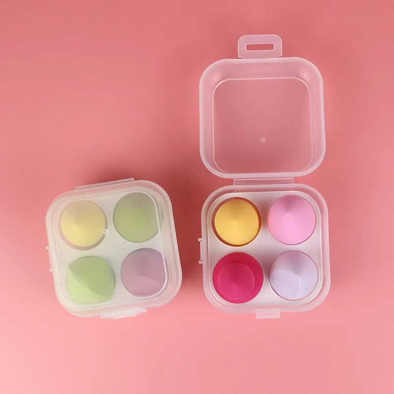Women 4Pcs OEM Super Soft Cosmetic Beauty Private Label Face Foundation Makeup Sponge  Powder Puff