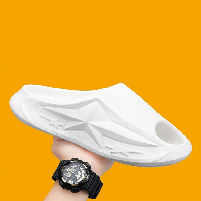 Hedian Unisex Summer Women and Man Slides flat Eva slippers soft sole non-slip beach slippers anti skid tire pattern