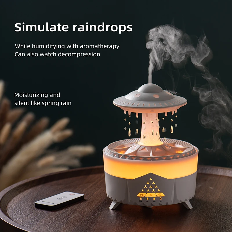 300ml Cloud Rain Drop sprayer Water Drop Sound Aromatherapy Diffuser Desk Fountain Bedside Cool Mist Ultrasonic Scent Humidifier