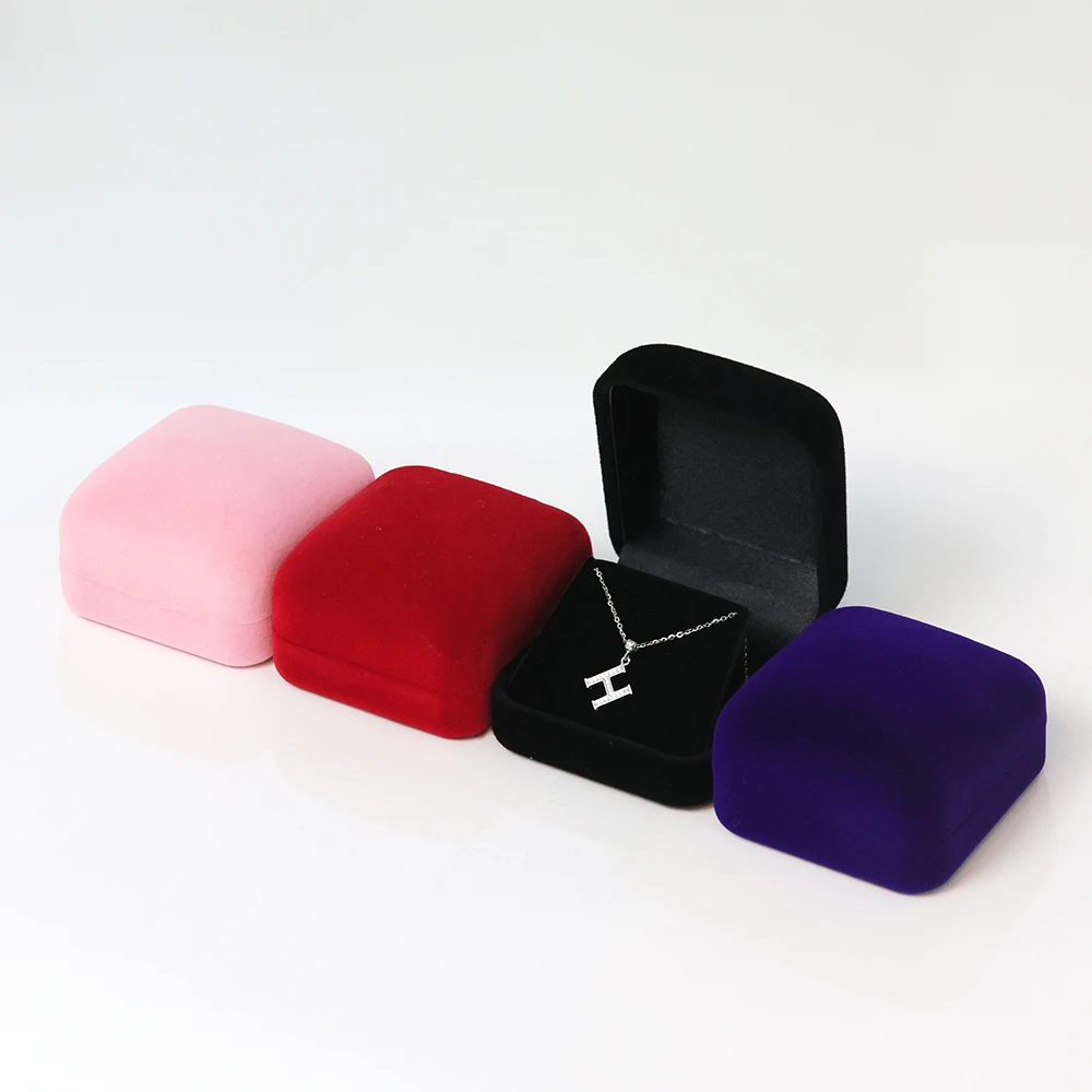 Manufacturer Flocking Badge Packaging Hot sale Small Velvet Brooch box