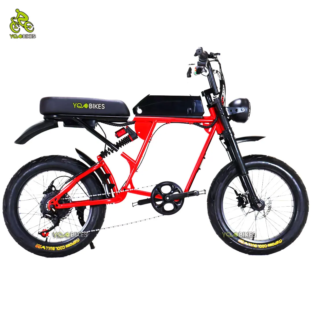 YQEBIKES Red Super Style Multi-Class Ride Electric Mountain Bike 73 RX 48v Two Seat 73 e Bike Bicicletta Elettrica