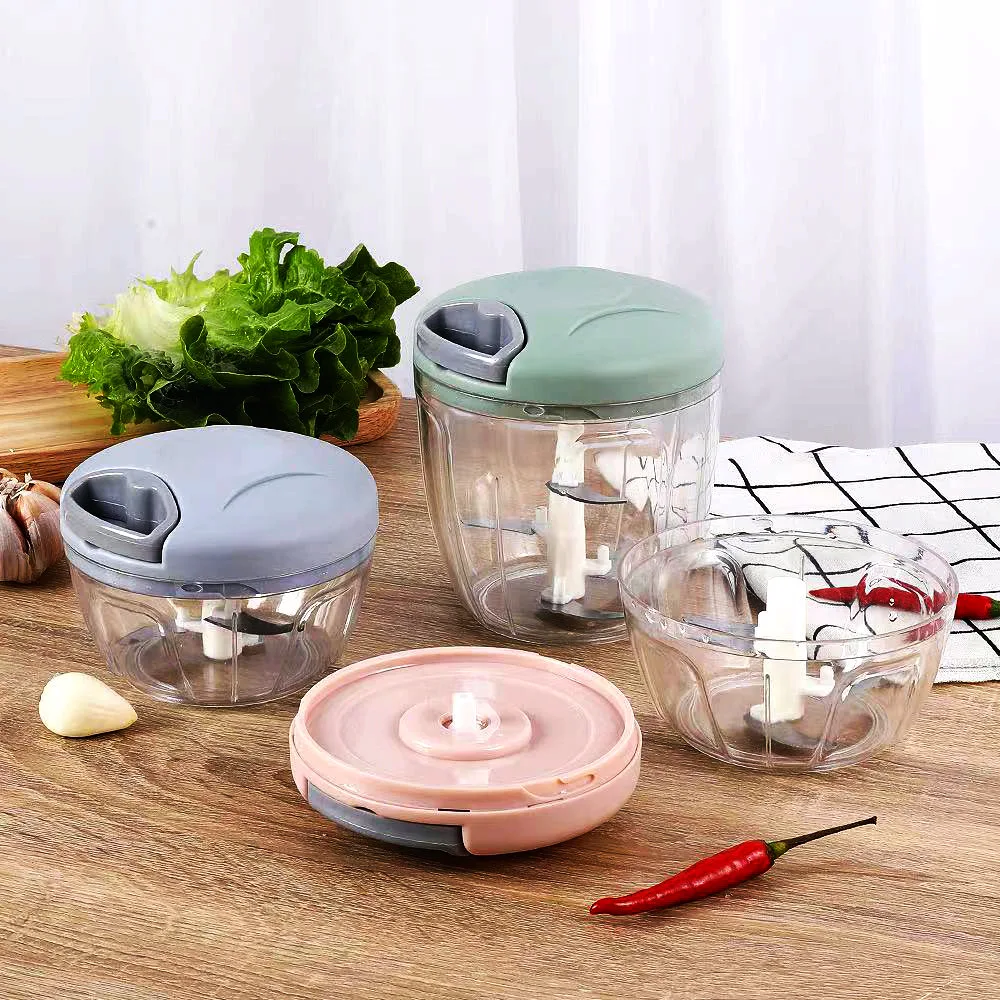 500ml/900ml Hot Hand-held Plastic Manual Pull Vegetables Chopper Meat Grinder Garlic Mincer Onion Cutter