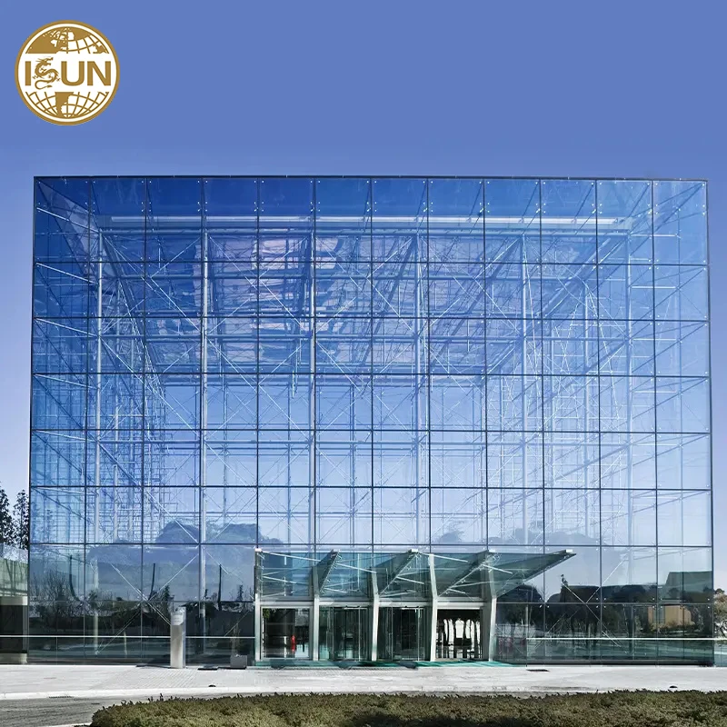 Fashionable  Glass Curtain Walls Exterior Wall Cladding System Building Decoration Mirror Facade