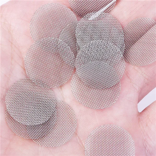 ss 304 round shape 14.8mm 3inch stainless steel smoking pipe screen mesh filter