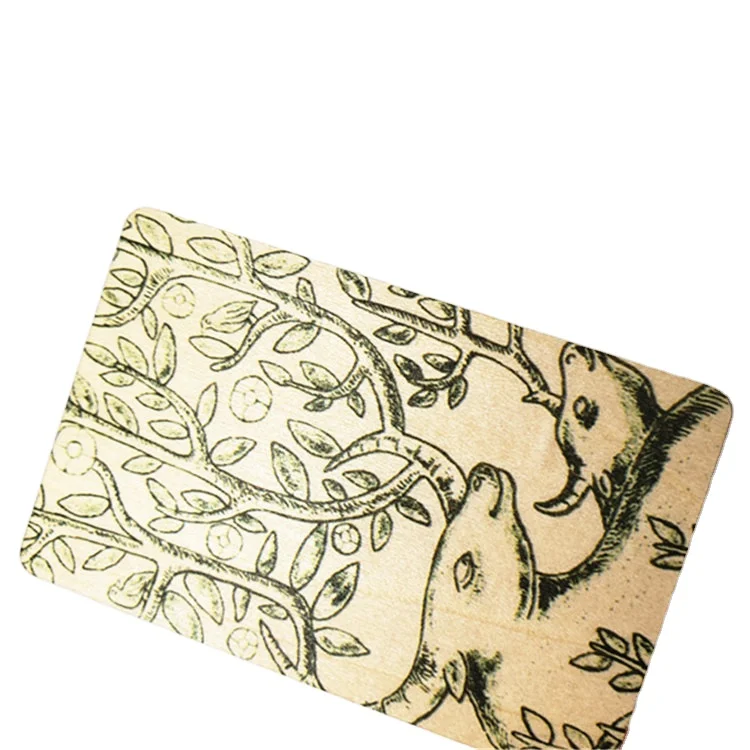 Factory Custom Eco Friendly Carving Engraved Design Wooden Business Card with customized printing logo